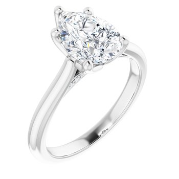 The Lily 2.10ctw Pear cut Lab Grown Diamond Solitaire Accented Engagement Ring