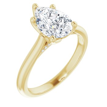 The Lily 2.10ctw Pear cut Lab Grown Diamond Solitaire Accented Engagement Ring