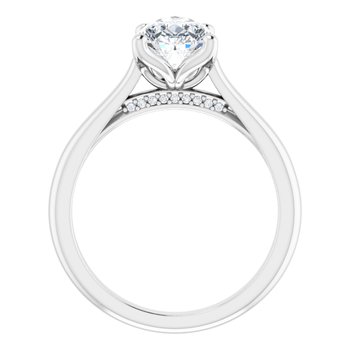 The Lily 2.10ctw Pear cut Lab Grown Diamond Solitaire Accented Engagement Ring