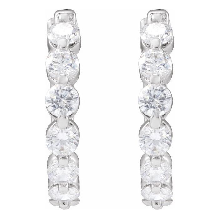 1.00ct Lab Grown Diamond Hoop Earrings in 14k Gold