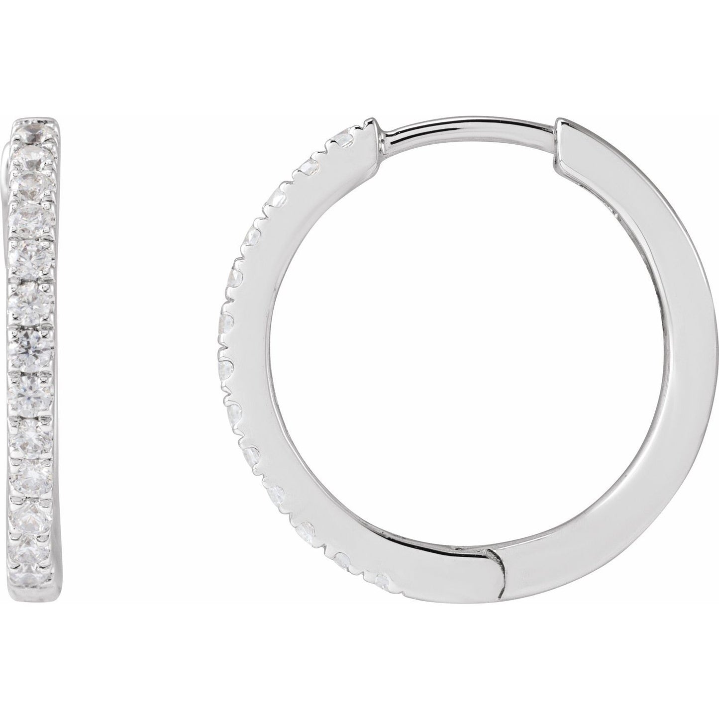 0.30ct Lab Grown Diamond 16.3mm Hoop Earrings in 14k Gold