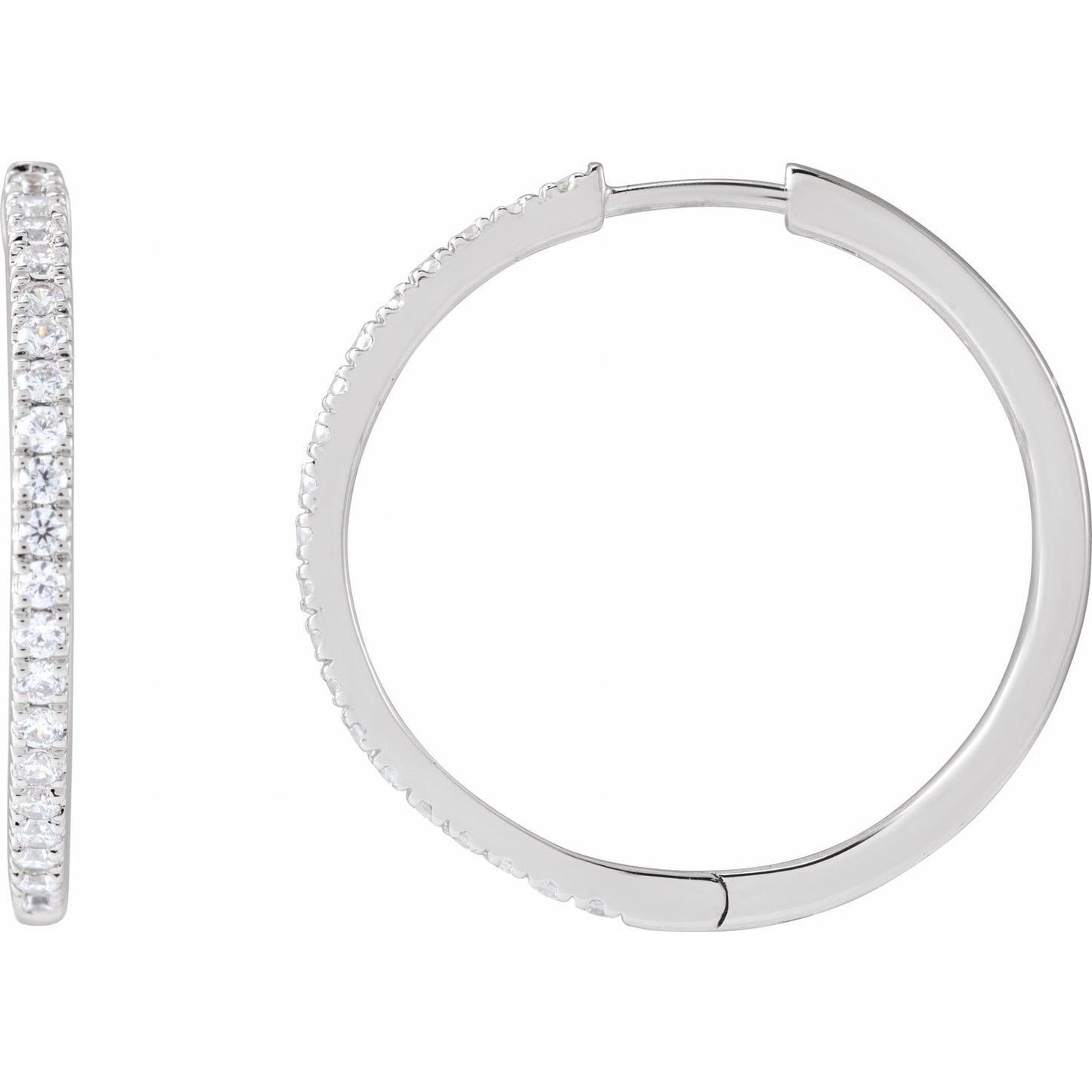 0.50ct Lab Grown Diamond 23mm Hoop Earrings in 14k Gold