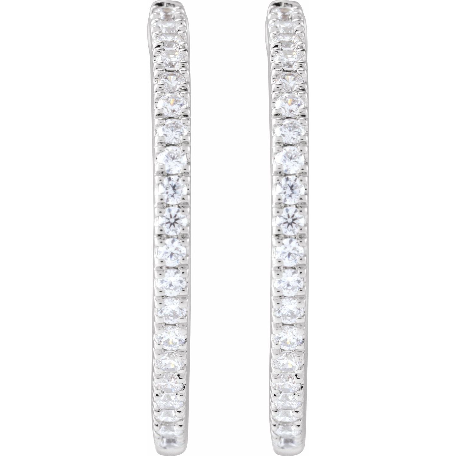 0.50ct Lab Grown Diamond 23mm Hoop Earrings in 14k Gold