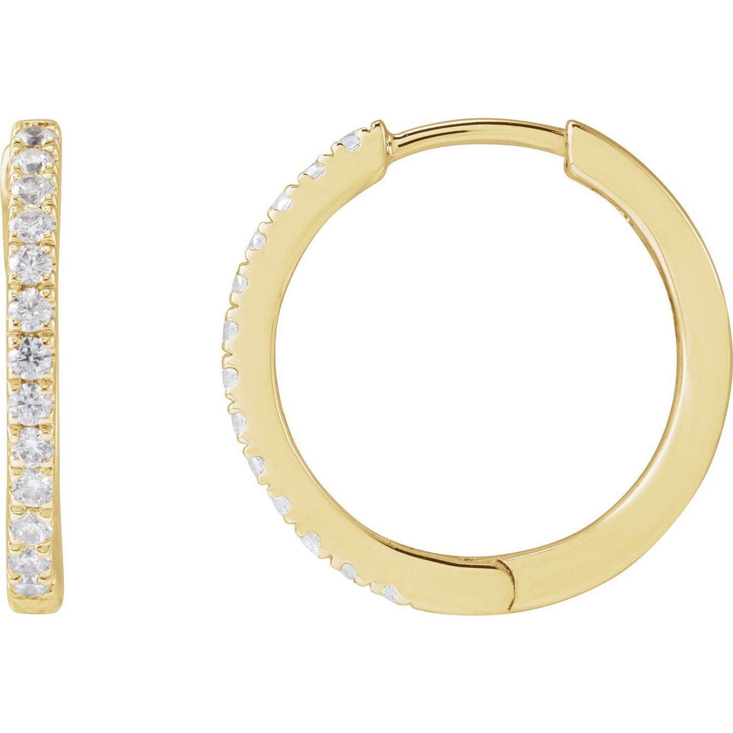 0.30ct Lab Grown Diamond 16.3mm Hoop Earrings in 14k Gold