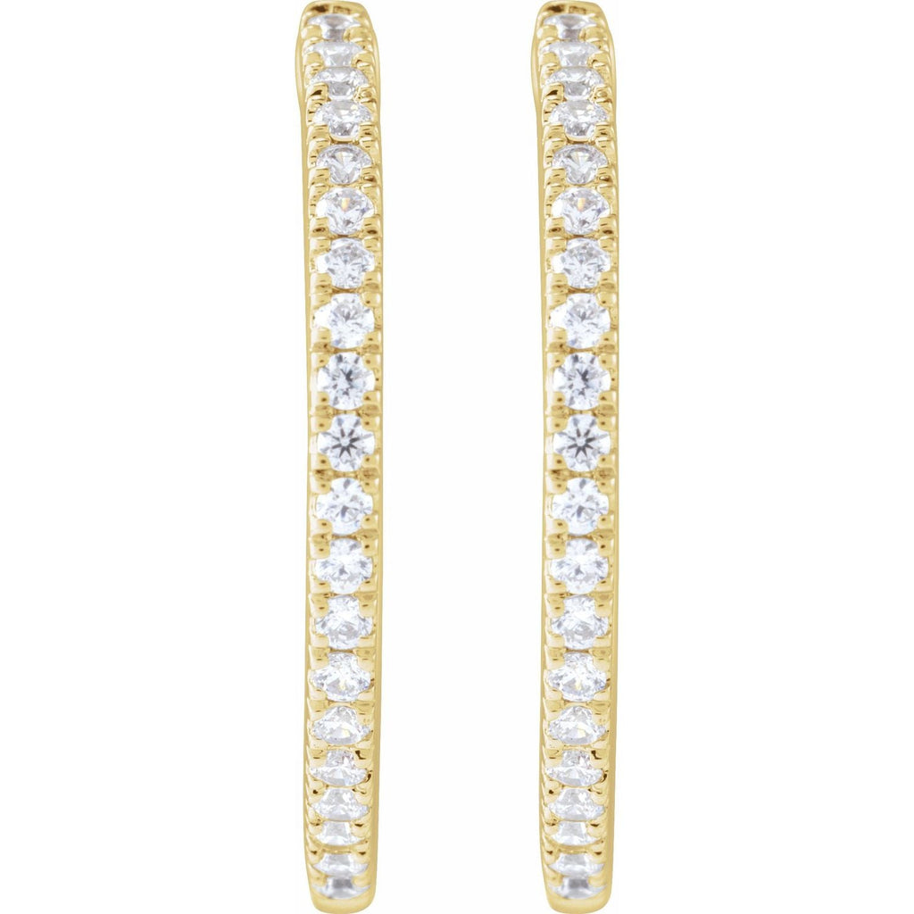 0.50ct Lab Grown Diamond 23mm Hoop Earrings in 14k Gold
