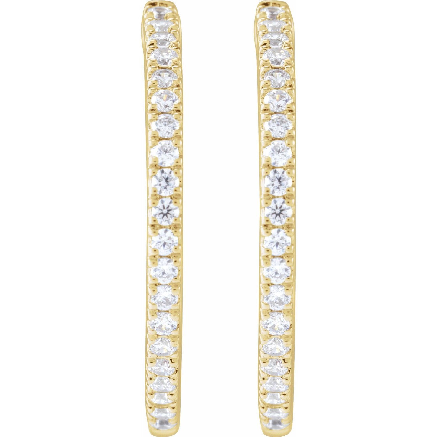 0.50ct Lab Grown Diamond 23mm Hoop Earrings in 14k Gold