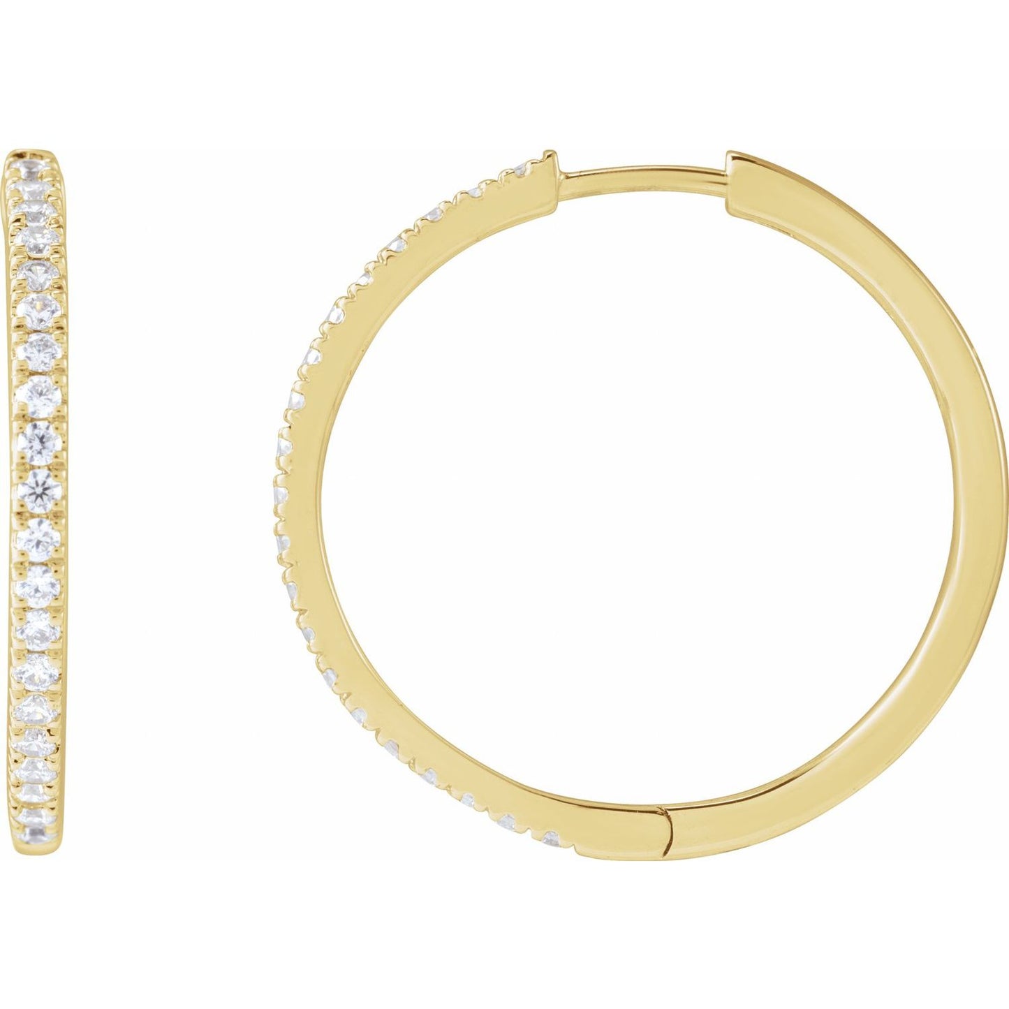 0.50ct Lab Grown Diamond 23mm Hoop Earrings in 14k Gold