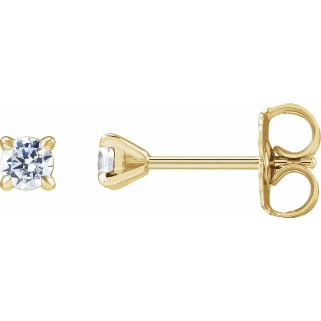 0.20ct Lab Grown Diamond Martini Style Solitaire Earrings in 14k Gold