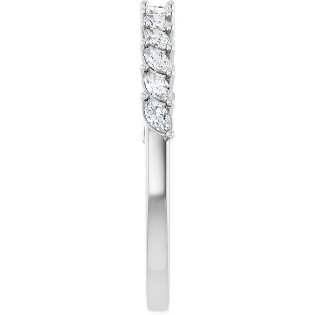 0.70ct Tilted Marquise Lab Grown Diamond Half Eternity Ring