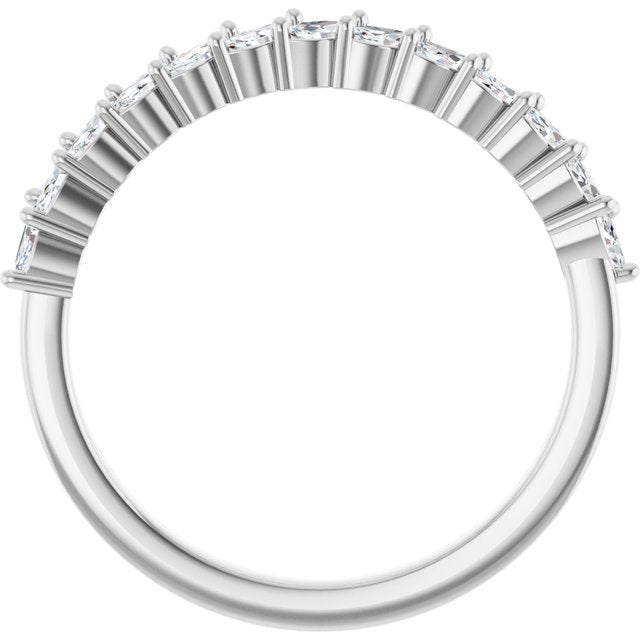 0.70ct Tilted Marquise Lab Grown Diamond Half Eternity Ring