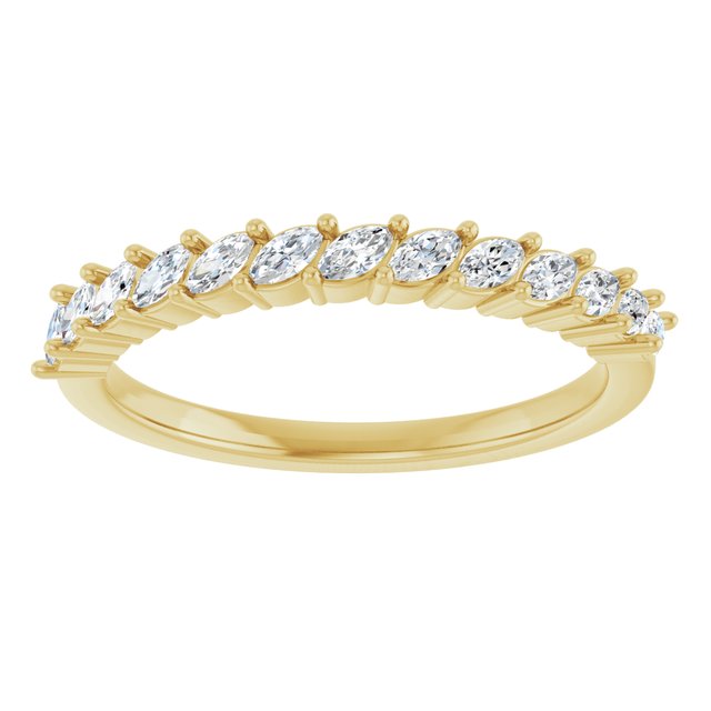 0.70ct Tilted Marquise Lab Grown Diamond Half Eternity Ring