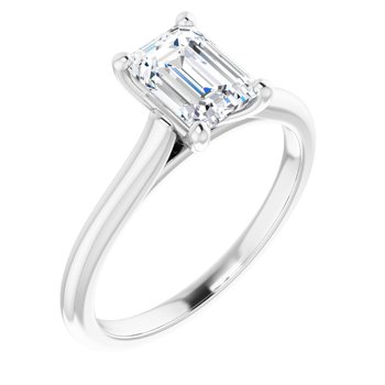 The Aria 1.00ct Emerald cut Lab Grown Diamond Solitaire Engagement Ring