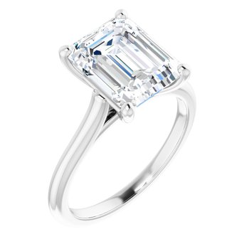 The Aria 3.00ct Emerald cut Lab Grown Diamond Solitaire Engagement Ring