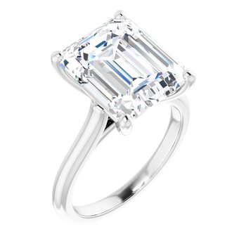 The Aria 5.00ct Emerald cut Lab Grown Diamond Solitaire Engagement Ring