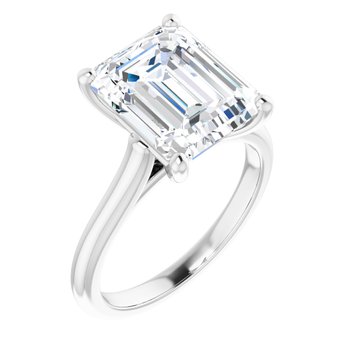 The Aria 4.00ct Emerald cut Lab Grown Diamond Solitaire Engagement Ring