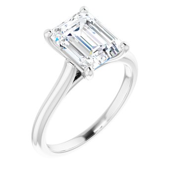 The Aria 2.00ct Emerald cut Lab Grown Diamond Solitaire Engagement Ring