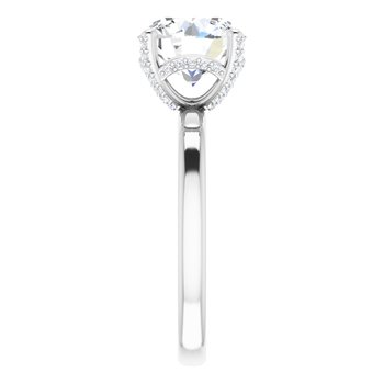 The Anya 3.19ctw Round cut Lab Grown Diamond Solitaire Hidden Halo Engagement Ring