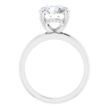 The Anya 3.19ctw Round cut Lab Grown Diamond Solitaire Hidden Halo Engagement Ring