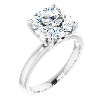 The Anya 3.19ctw Round cut Lab Grown Diamond Solitaire Hidden Halo Engagement Ring