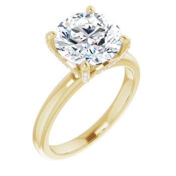 The Anya 3.19ctw Round cut Lab Grown Diamond Solitaire Hidden Halo Engagement Ring