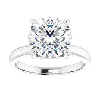 The Anya 3.19ctw Round cut Lab Grown Diamond Solitaire Hidden Halo Engagement Ring