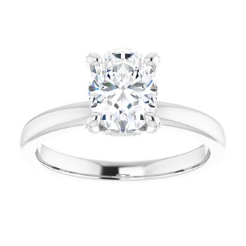 The Anya 1.16ctw Oval cut Lab Grown Diamond Solitaire Hidden Halo Engagement Ring