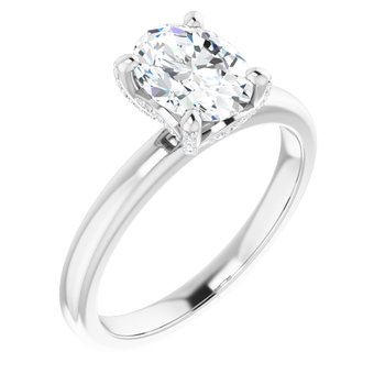 The Anya 1.16ctw Oval cut Lab Grown Diamond Solitaire Hidden Halo Engagement Ring