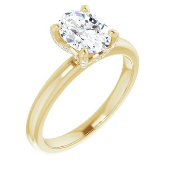 The Anya 1.16ctw Oval cut Lab Grown Diamond Solitaire Hidden Halo Engagement Ring