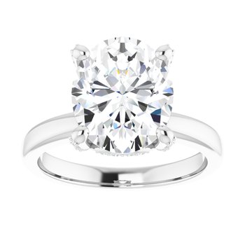 The Anya 3.19ctw Oval cut Lab Grown Diamond Solitaire Hidden Halo Engagement Ring