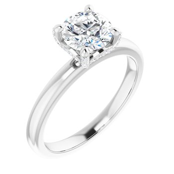 The Anya 1.16ctw Round cut Lab Grown Diamond Solitaire Hidden Halo Engagement Ring