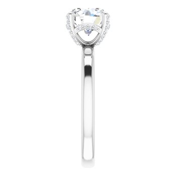 The Anya 2.18ctw Round cut Lab Grown Diamond Solitaire Hidden Halo Engagement Ring