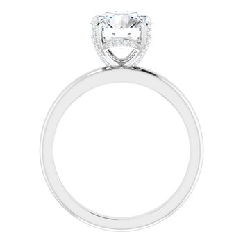 The Anya 2.18ctw Round cut Lab Grown Diamond Solitaire Hidden Halo Engagement Ring