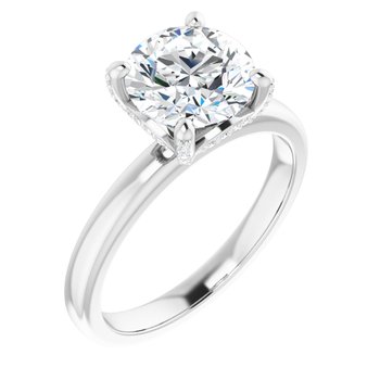 The Anya 2.18ctw Round cut Lab Grown Diamond Solitaire Hidden Halo Engagement Ring