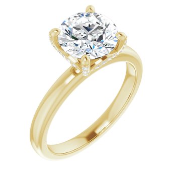 The Anya 2.18ctw Round cut Lab Grown Diamond Solitaire Hidden Halo Engagement Ring