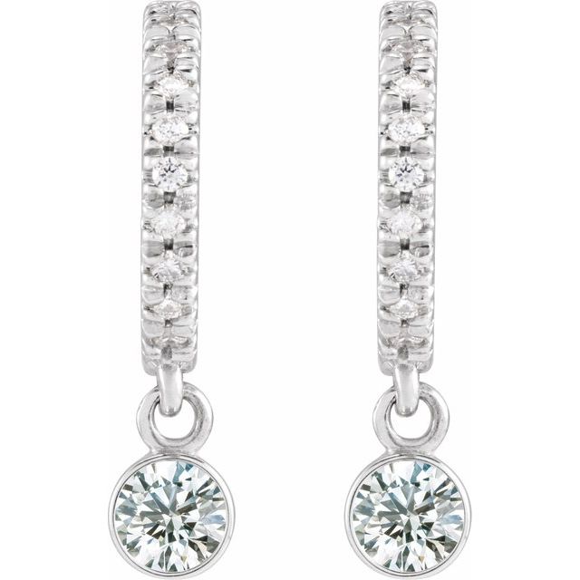0.30ct Lab Grown Diamond Hoop Drop Earrings in 14k Gold
