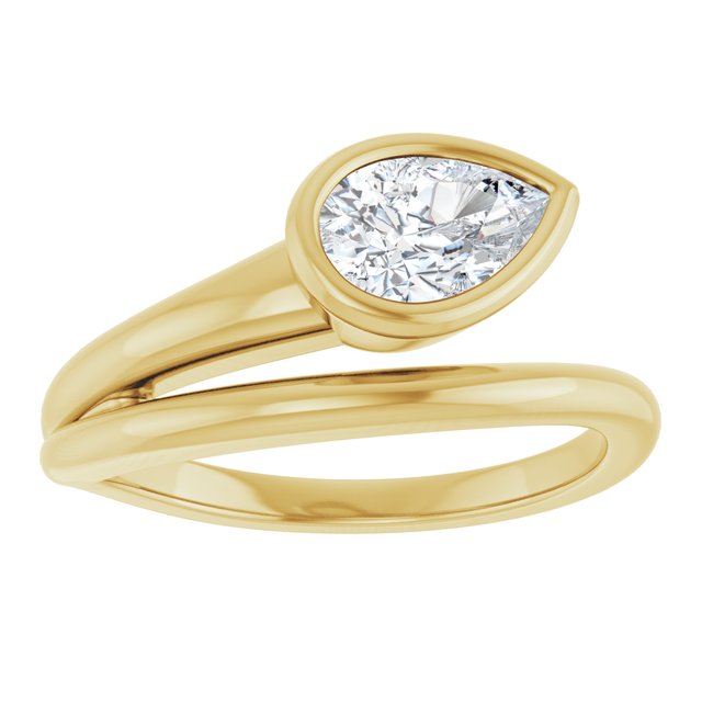 1.00ct Lab Grown Diamond Pear and Band Bezel Set Ring