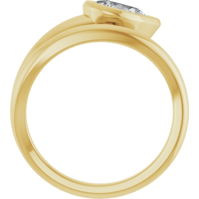 1.00ct Lab Grown Diamond Pear and Band Bezel Set Ring