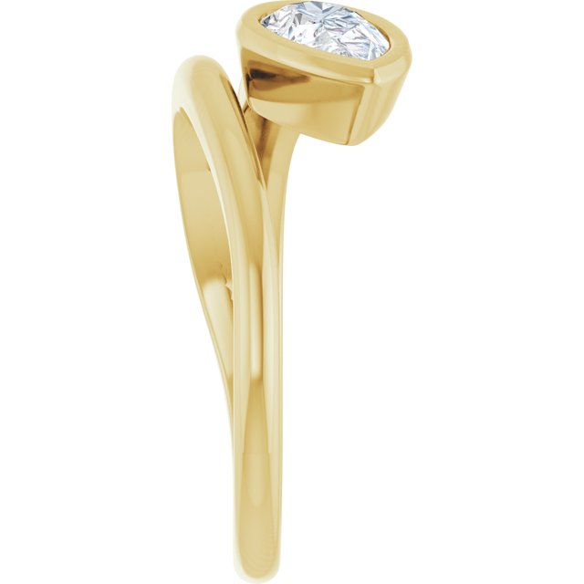 1.00ct Lab Grown Diamond Pear and Band Bezel Set Ring