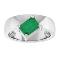 1.00ct Lab Grown Emerald Asymmetrical Ring in 14k Gold