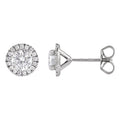 1.00ct Lab Grown Diamond Round Halo Earrings in 14k Gold