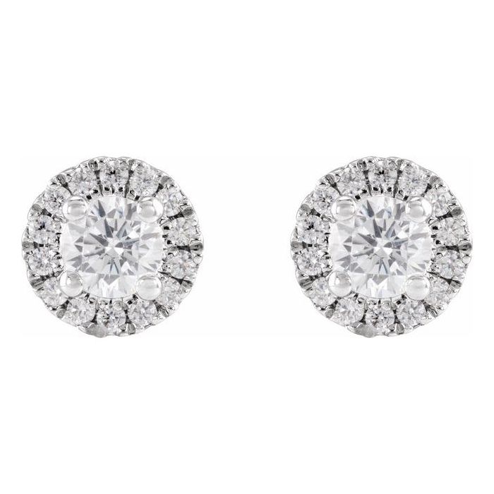 0.50ct Lab Grown Diamond Round Halo Earrings in 14k Gold