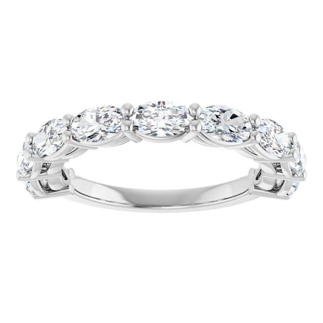 2.25ct Oval cut Lab Grown Diamond Half Eternity Ring