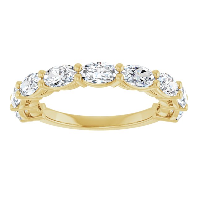 2.25ct Oval cut Lab Grown Diamond Half Eternity Ring