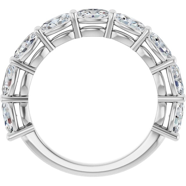 2.25ct Oval cut Lab Grown Diamond Half Eternity Ring