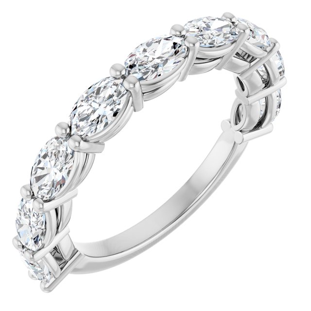 2.25ct Oval cut Lab Grown Diamond Half Eternity Ring