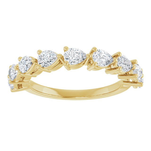 1.80ct Pear cut Lab Grown Diamond Half Eternity Ring