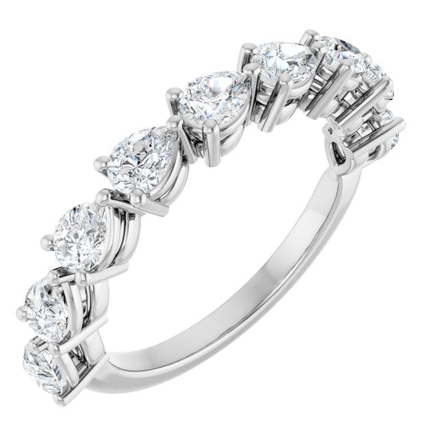 1.80ct Pear cut Lab Grown Diamond Half Eternity Ring