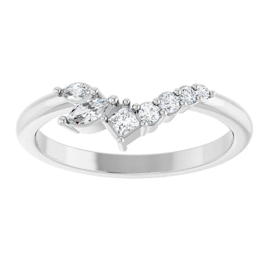 0.20ctw Marquise, Princess and Round Lab Grown Diamond Ring Enhancer Band