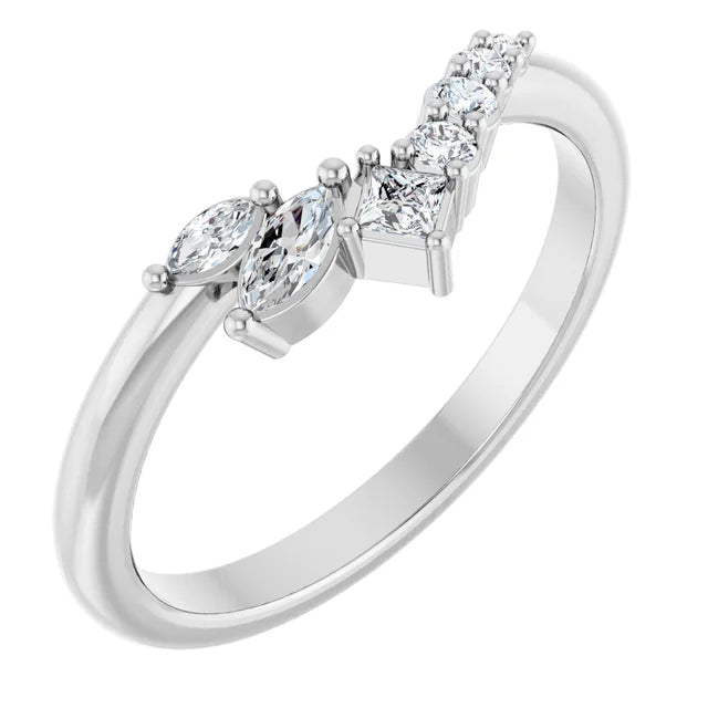 0.20ctw Marquise, Princess and Round Lab Grown Diamond Ring Enhancer Band