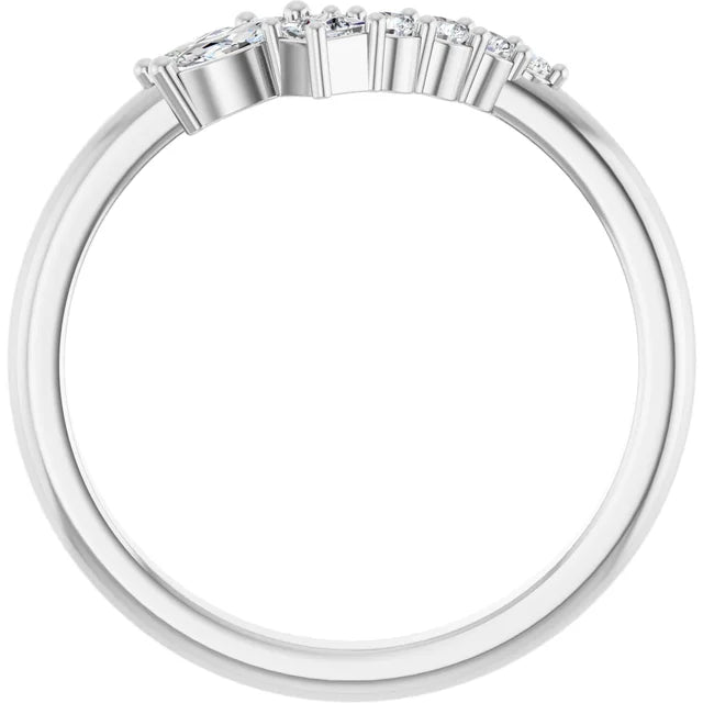 0.20ctw Marquise, Princess and Round Lab Grown Diamond Ring Enhancer Band